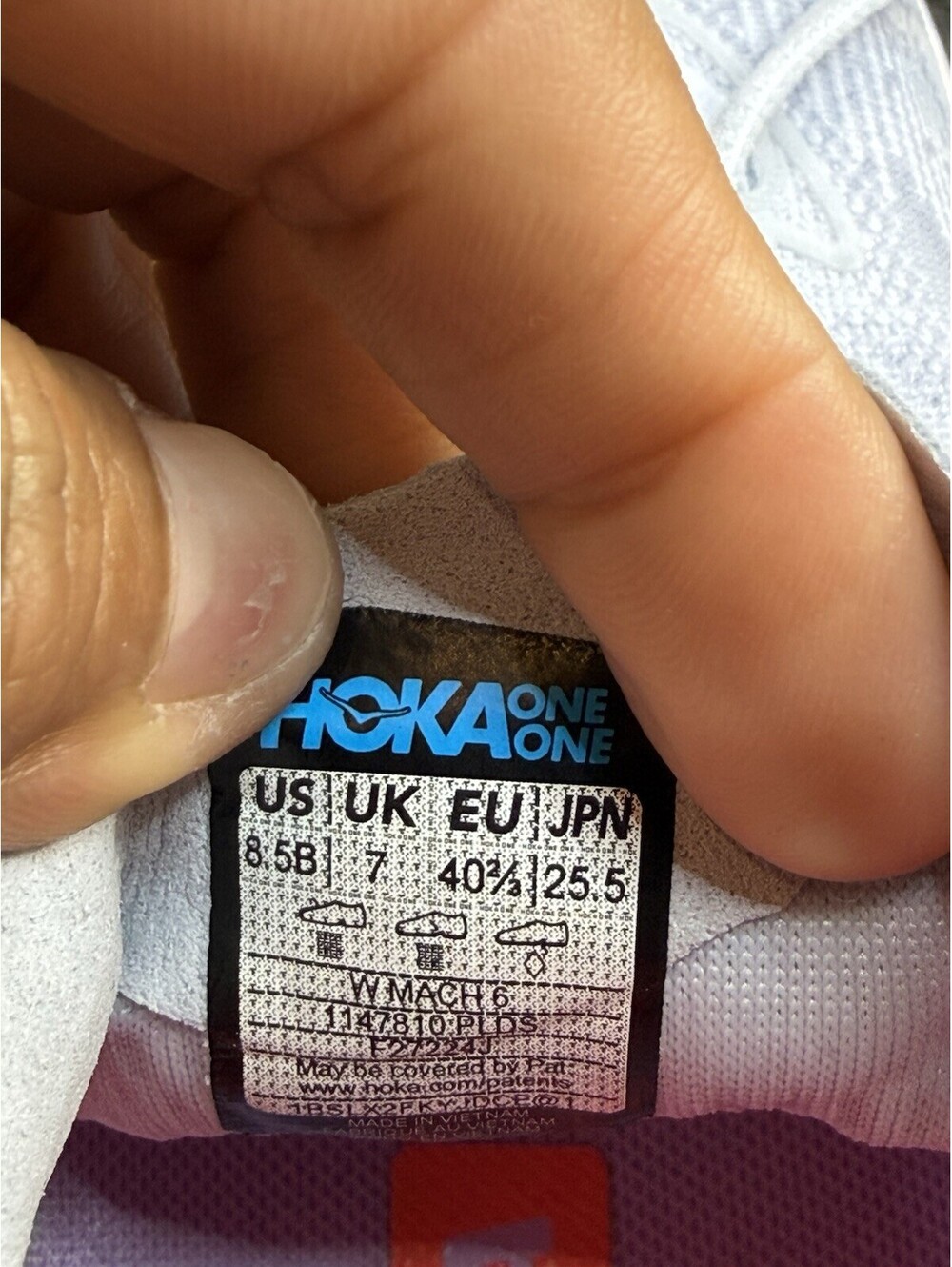HOKA Mach 6 Women’s Pale Dusk/Gull Low Top Lace-Up Logo Mesh Rubber - Picture 7 of 7